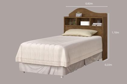 Imagem de Cabeceira Para Cama Box Solteiro IRLA Com Nichos Para Objetos de Decoração Cor Jequitiba
