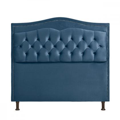 Imagem de Cabeceira Para Cama Casal 140cm Holanda Veludo Azul