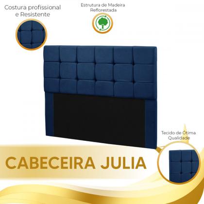 Imagem de Cabeceira Para Cama Casal Box Julia 140cm Veludo Azul