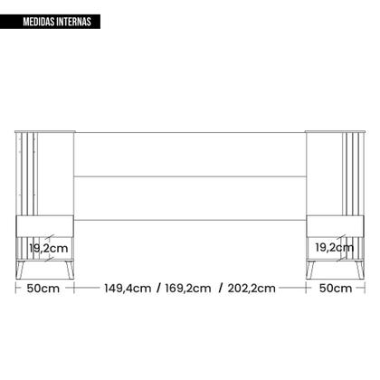 Imagem de Cabeceira Para Cama Casal Extensível Marrom Reflex Caemmun