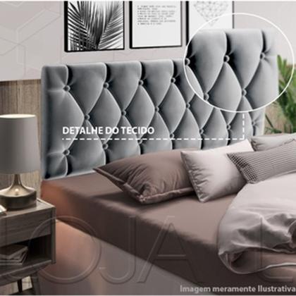 Imagem de Cabeceira Para Cama Casal King Queen Box 1,40 x 55 Paris Cinza - MagL