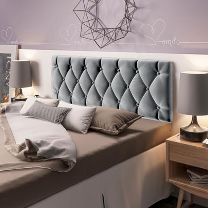 Imagem de Cabeceira Para Cama Casal King Queen Box 1,40 x 55 Paris Cinza - MagL
