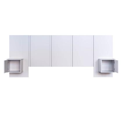 Imagem de Cabeceira para Cama de Casal com Mesas de Cabeceira Zurique PL1160 Art in Móveis