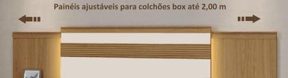 Imagem de Cabeceira para Cama de Casal Extensível Casal / Queen / King com 2 mesa de Cabeceira 100% MDF Granada