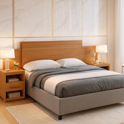 Imagem de Cabeceira Para Cama Queen Dinamarca com Criado Box Casal e Queen Até 160cm