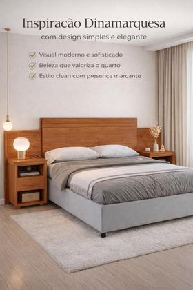 Imagem de Cabeceira Para Cama Queen Dinamarca com Criado Box Casal e Queen Até 160cm