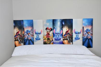 Imagem de Cabeceira para cama solteiro casal modular estampada Kit C5