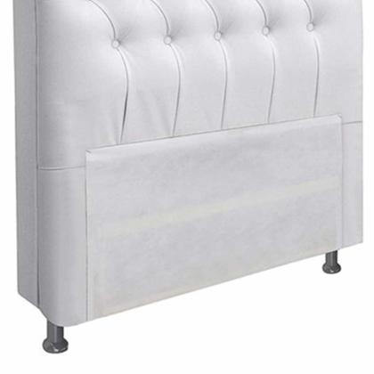 Imagem de Cabeceira Paris para Cama Box Solteiro 90 cm material sintético Branco 2500 - JS Móveis