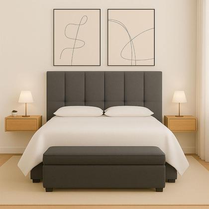 Imagem de Cabeceira Piave Veluto Cinza Casal (8x140x120) - Ortobom