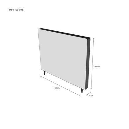 Imagem de Cabeceira Piave Veluto Cinza Casal (8x140x120) - Ortobom