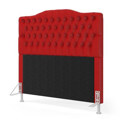 Imagem de Cabeceira Pollux 195 Modulada Estofada A-020 Couro Artificial Vermelho Aradecor