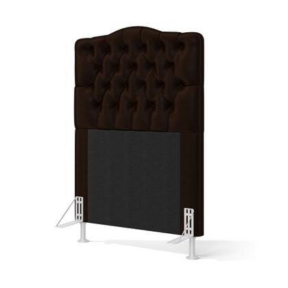 Imagem de Cabeceira Pollux 90 para Cama Box de Solteiro N-027 Veludo Marrom Chocolate Aradecor