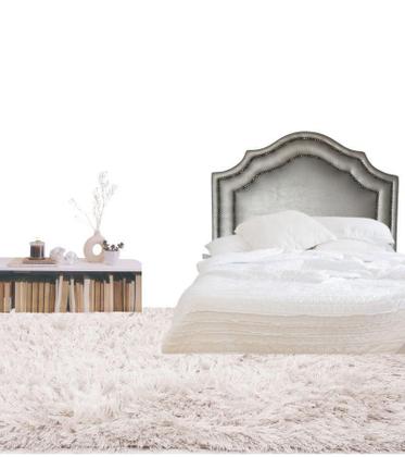 Imagem de Cabeceira Provençal Cinza Duplatacha 90X70Cm Sintético