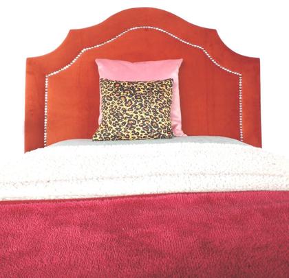 Imagem de Cabeceira Provençal Veludo Terracota Com Tachas Prata