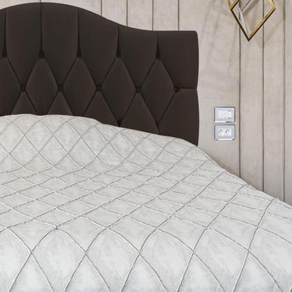 Imagem de Cabeceira Queen 158 Provençal Capitonê Suede Café 120Cm Altura RBL