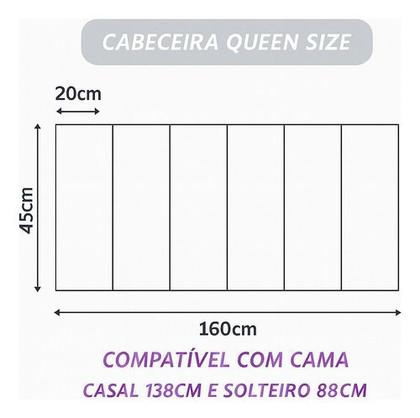Imagem de Cabeceira Queen 160cm Cama Box Kit 8 Módulos Adesivo Dubai -