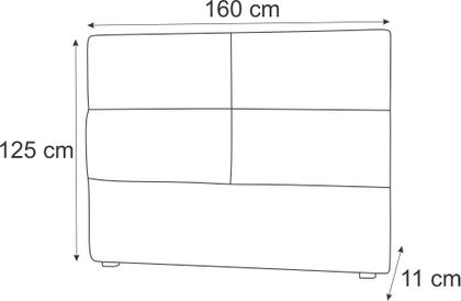 Imagem de Cabeceira Queen Bia 160 CM Suede Cinza - D A Decor