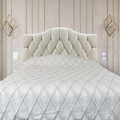 Imagem de Cabeceira Queen Cama Box Botões Provençal Areia Suede Com Pés 120Cm Altura RBL