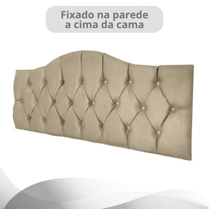 Imagem de Cabeceira Queen Cama Box Botões Provençal Bege Suede Painel 60Cm Altura RBL