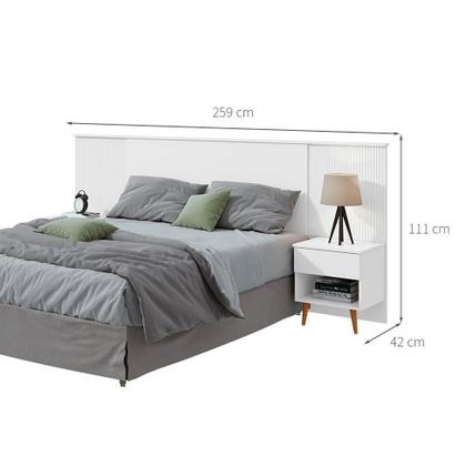 Imagem de Cabeceira Queen com 2 Mesas de Apoio Like 2 GV Branca