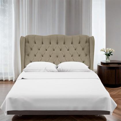 Imagem de Cabeceira Queen Estofada 170cm Aurora Suede Bege Escuro