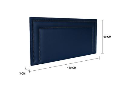 Imagem de Cabeceira Queen Reta Luxo Dupla 160x60 Sintético Azul - Tachas Fumê