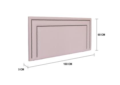 Imagem de Cabeceira Queen Reta Luxo Dupla 160x60 Sintético Rosa + Tachas Fumê