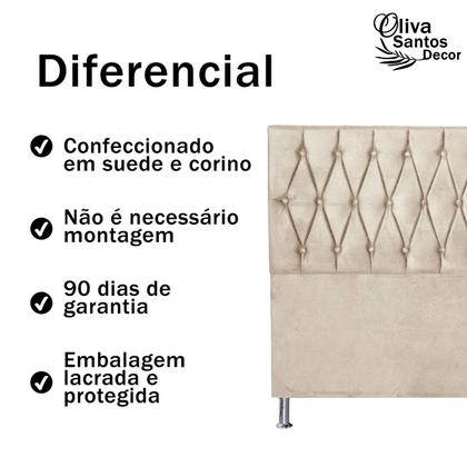 Imagem de Cabeceira Queen Size Cama Box Casal Estofada 1,6m Quarto Capitonê