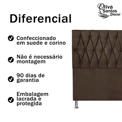 Imagem de Cabeceira Queen Size Cama Box Casal Estofada 1,6m Quarto Capitonê