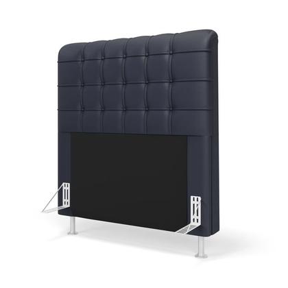 Imagem de Cabeceira Rana 90 Modulada Estofada A-019 Couro Artificial Azul Aradecor