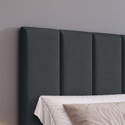 Imagem de Cabeceira Reta Lisa Modular Estofada Para Cama Box Casal Modulada