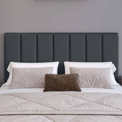 Imagem de Cabeceira Reta Lisa Modular Estofada Para Cama Box Casal Modulada