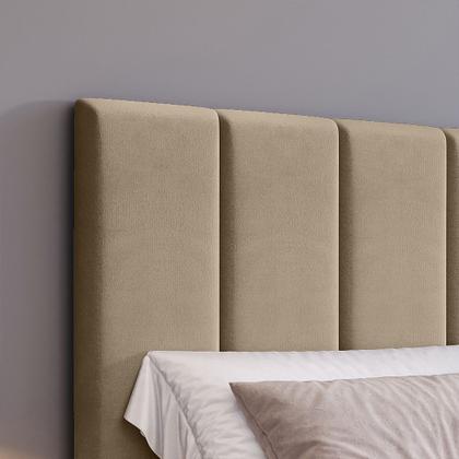 Imagem de Cabeceira Reta Lisa Modular Estofada Para Cama Box Queen Modulada