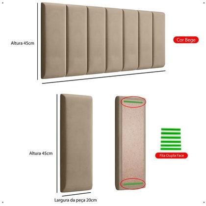 Imagem de Cabeceira Reta Lisa Modular Estofada Para Cama Box Queen Modulada