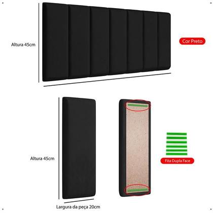 Imagem de Cabeceira Reta Lisa Modular Estofada Para Cama Solteiro Modular