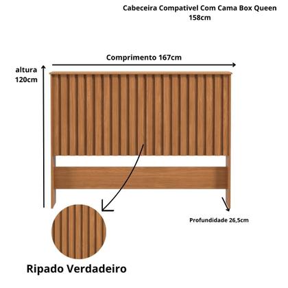 Imagem de Cabeceira Ripada Detroid Para Cama Box Queen Size 158 160cm