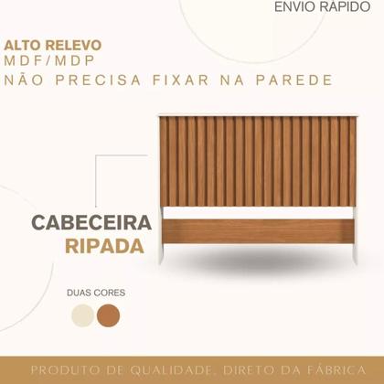 Imagem de Cabeceira Ripada Em MDF Rustico Para Box Casal 1,60 Queen 100% MDF
