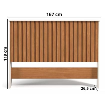 Imagem de Cabeceira Ripada Em MDF Rustico Para Box Casal 1,60 Queen 100% MDF
