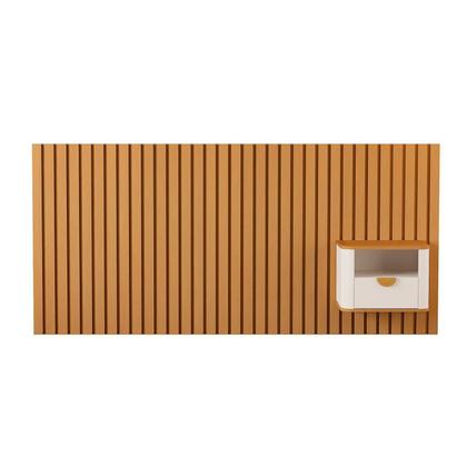 Imagem de Cabeceira Ripada Maracá Queen com 1 Mesa de Cabeceira Curva Buriti