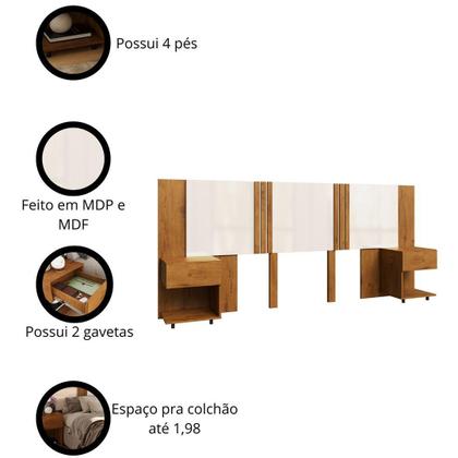 Imagem de Cabeceira Sleep Movelove para Cama Casal/Queen/King com 2 Criados