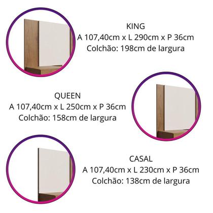 Imagem de Cabeceira Sleep Movelove para Cama Casal/Queen/King com 2 Criados