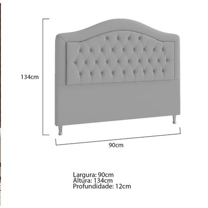 Imagem de Cabeceira Solteiro Ághata P04 90 cm Suede - Doce Sonho Móveis