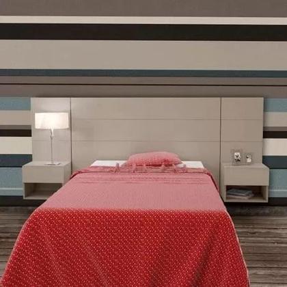 Imagem de Cabeceira Solteiro Apogeu com 2 Criados 2 Gavetas sem Espelho sem Led - Mavaular