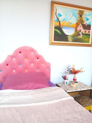 Imagem de Cabeceira Solteiro Bella Colours Veludo Rose Botão Colorido