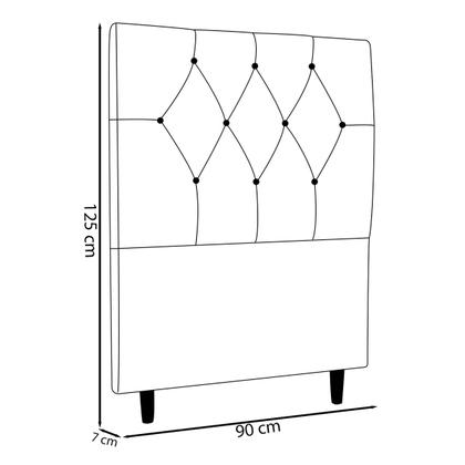 Imagem de Cabeceira Solteiro Cama Estofada Box Júlia 90cm Veludo Bege