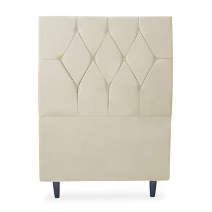 Imagem de Cabeceira Solteiro Cama Estofada Box Júlia 90cm Veludo Bege