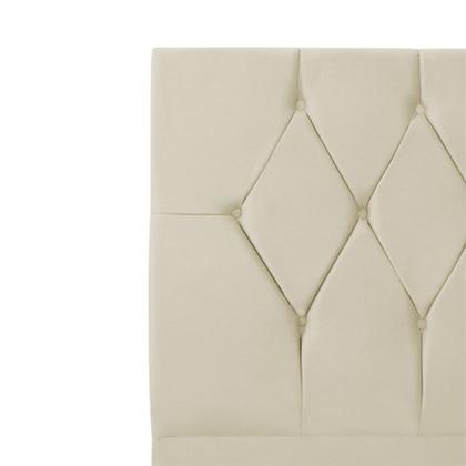 Imagem de Cabeceira Solteiro Cama Estofada Box Júlia 90cm Veludo Bege
