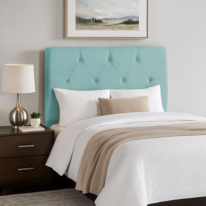 Imagem de Cabeceira Solteiro Cama Estofada Box Júlia 90cm Veludo Verde Água