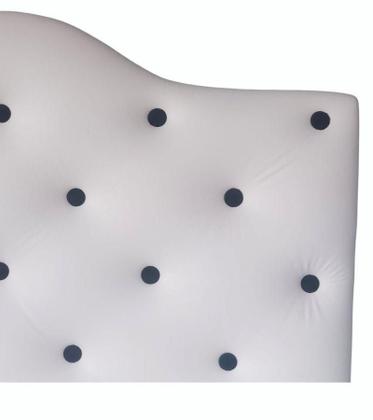 Imagem de Cabeceira Solteiro Estofada Branca Línea Poá