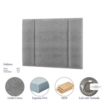 Imagem de Cabeceira Solteiro Estofada com LED